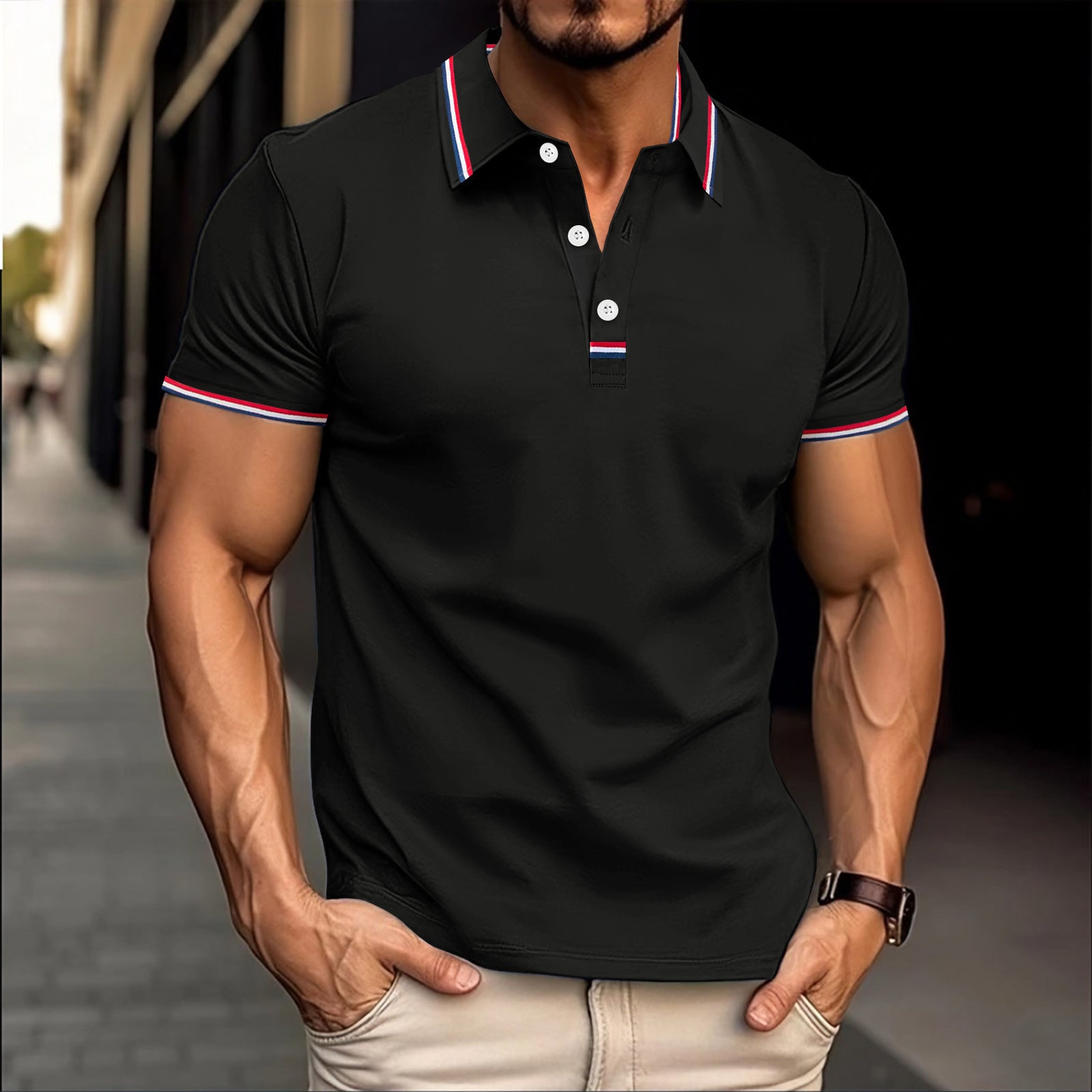 Pull Button Versatile T-shirt