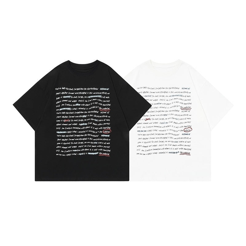 Men's 2024 Street Letters Vintage Print Short Sleeve