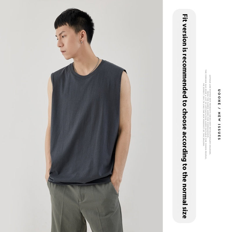 Simple Basic Sleeveless Cotton Men's Vest