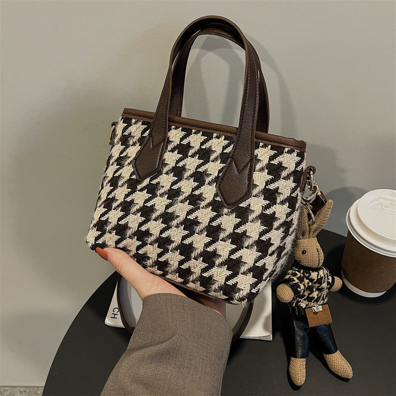 Fashion Houndstooth Shoulder Bags Portable Checkerboard Handbags All-match Messenger Bag Women Totes