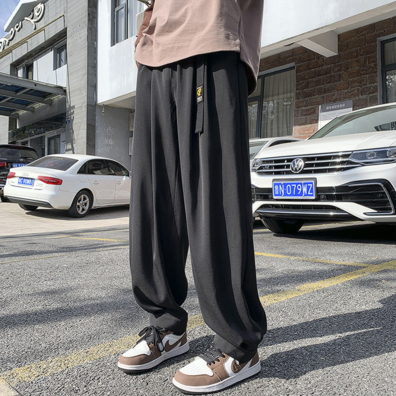 Retro Men's Loose Retro Elastic Belt Pants