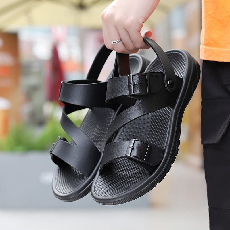 Summer New Sandals Men's Daily Beach Shoes Men's Casual Driving Soft Bottom Non-slip Sandals Breathable