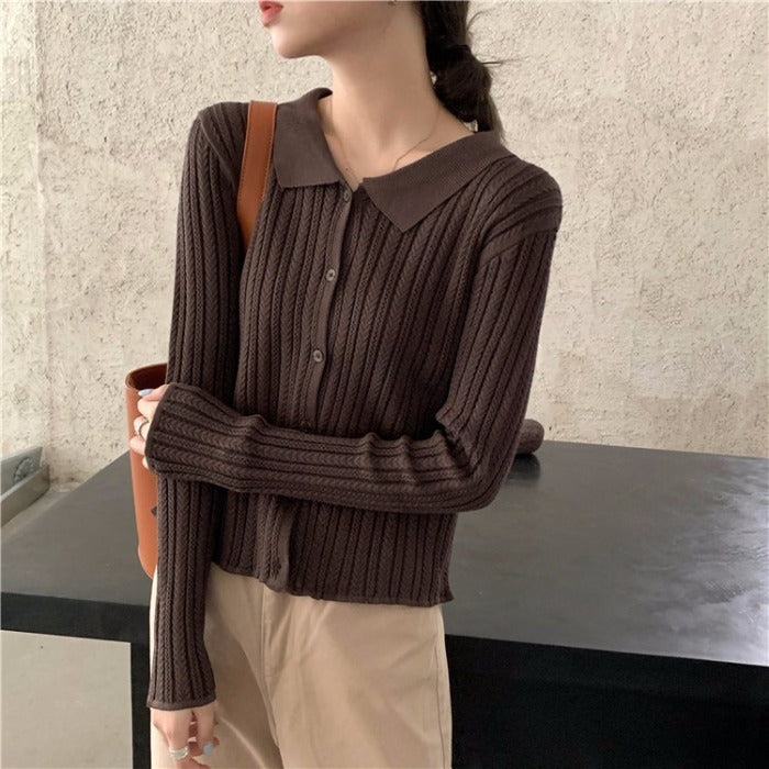 Women's knitted cardigan top