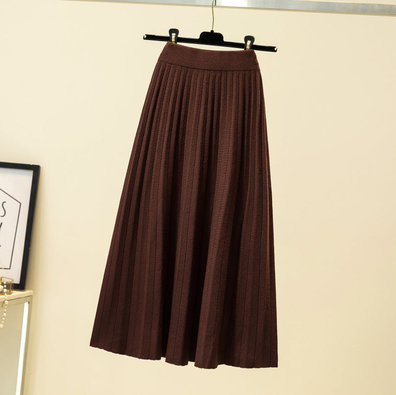 Pleated Mid-length Elegant Skirt