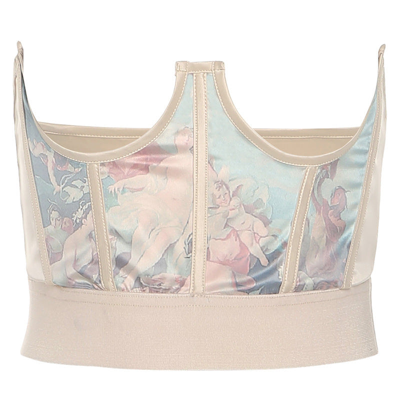 Shestyle Bone Wrap Corset Women Sexy Painting Galaxy Printed Shapwear Girdle Belt Feshion Streetwear