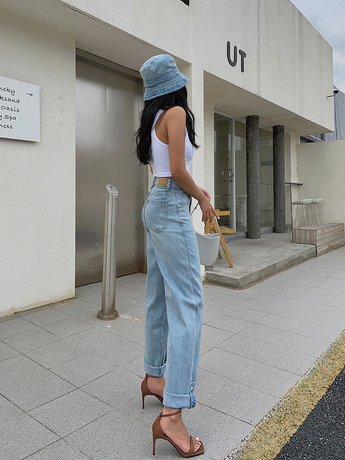 Hong Kong-flavored Loose High-Waisted Thin Trendy Wide-Leg Pants Thin Section