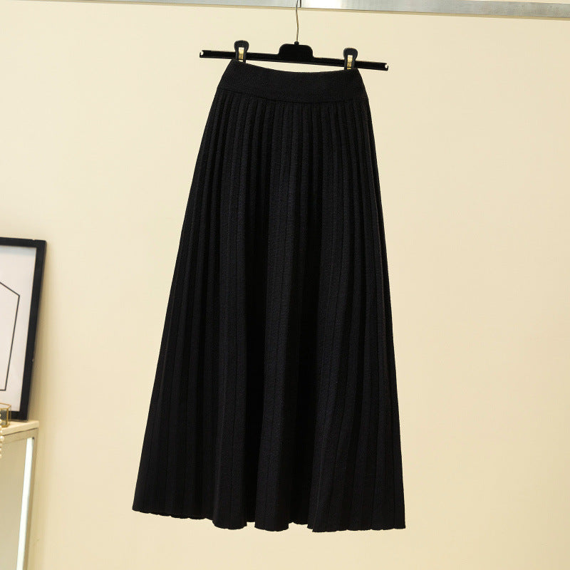 Pleated Mid-length Elegant Skirt