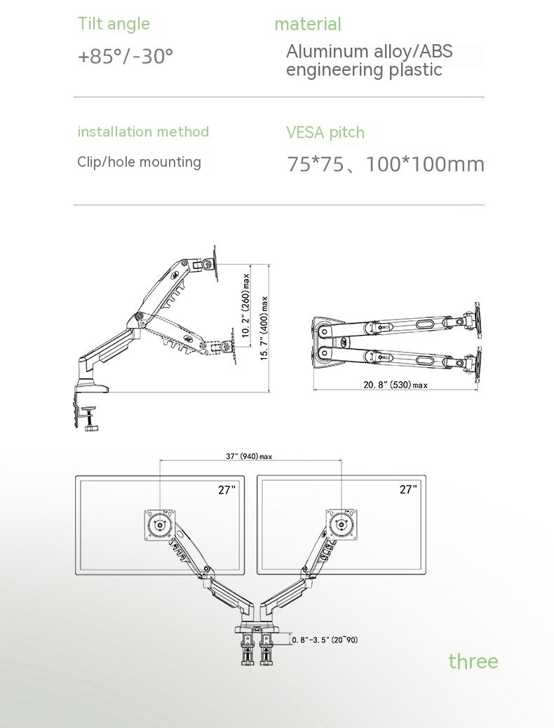 Dual Screen Monitor Screen Bracket