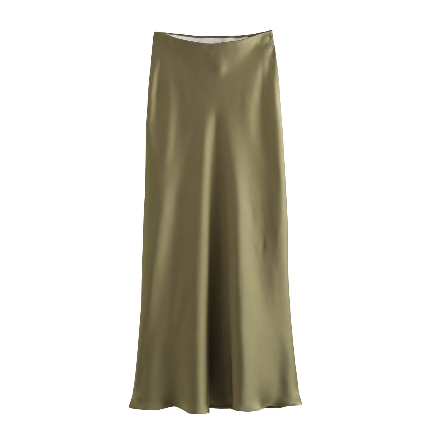 Foreign Trade Wholesale Women's French Fashion Silk Satin Texture High Waist Skirt