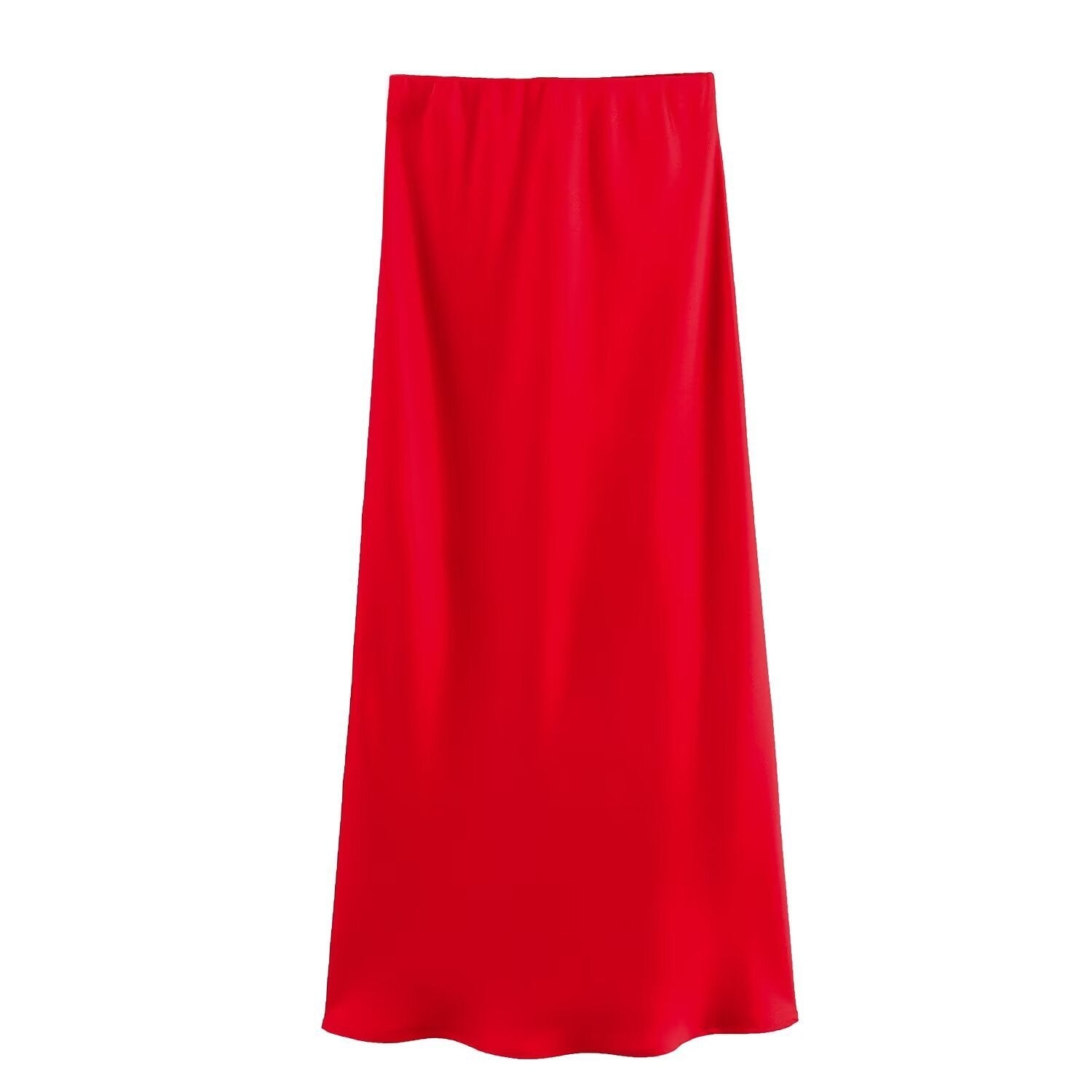 Foreign Trade Wholesale Women's French Fashion Silk Satin Texture High Waist Skirt