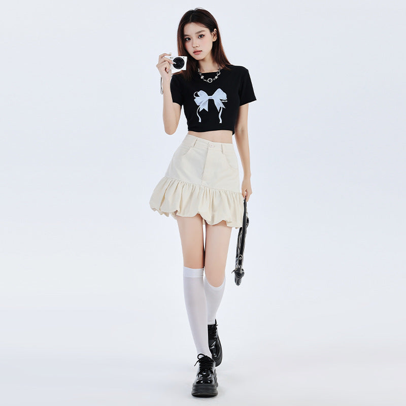 High Waist Slimming A- Line Casual Skirt