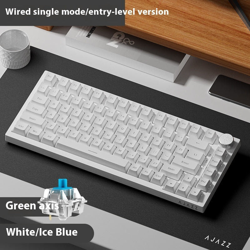 Wireless Bluetooth Three-model Mechanical Keyboard Customized Hot Plug T Game Side Carving