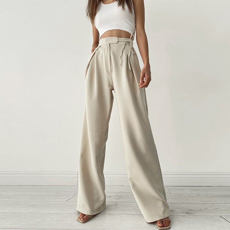 High Waist Trousers Loose Straight Wide Leg