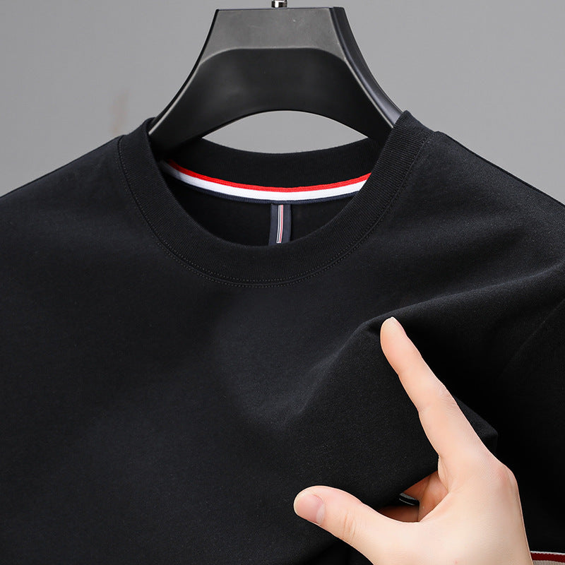 Round Neck Short Sleeve Men's T-shirt Casual Mercerized Cotton Bottoming Shirt