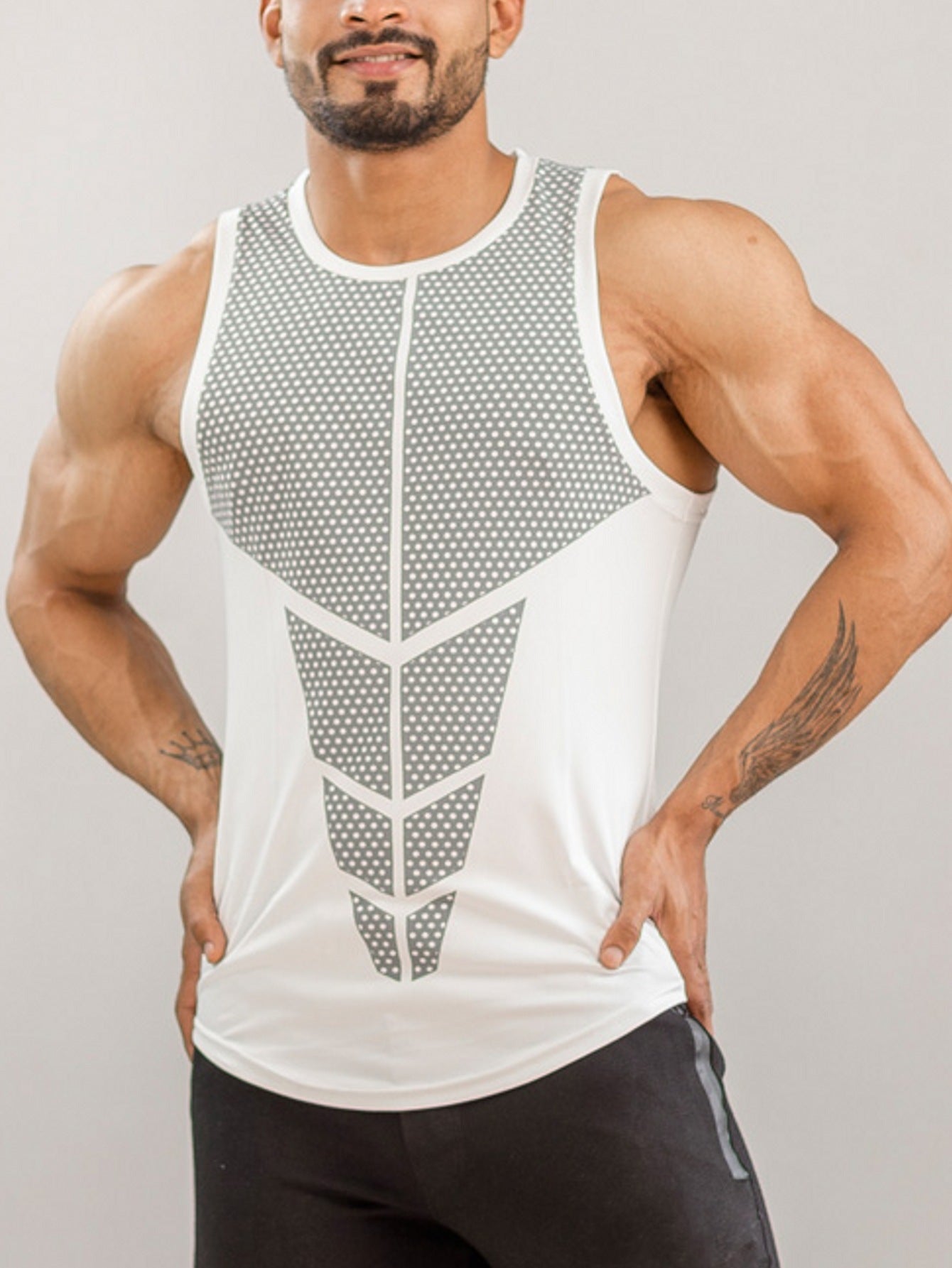 Men's Sports Fitness Waistcoat Printed Running Basketball Quick-drying Vest