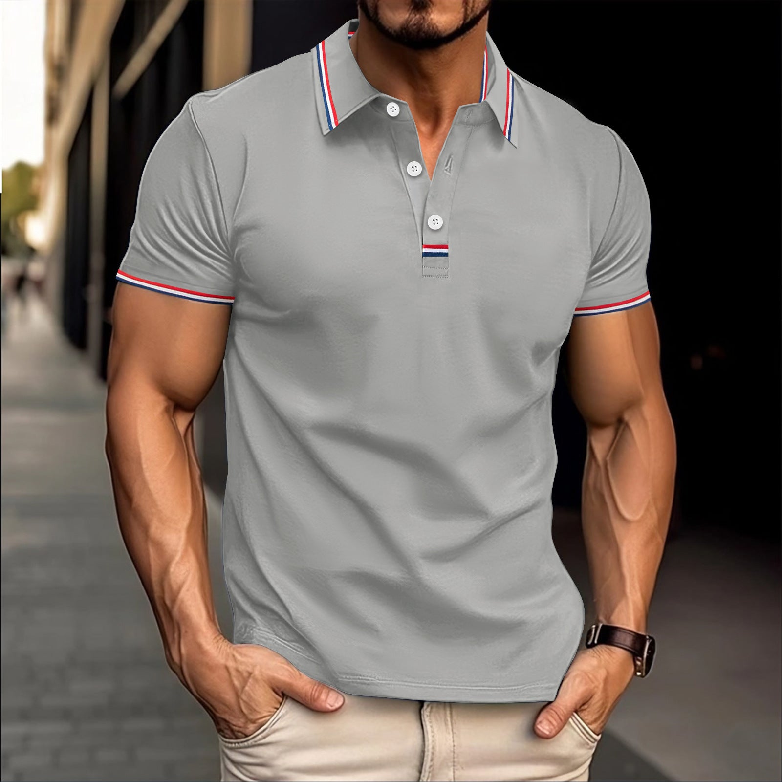 Pull Button Versatile T-shirt