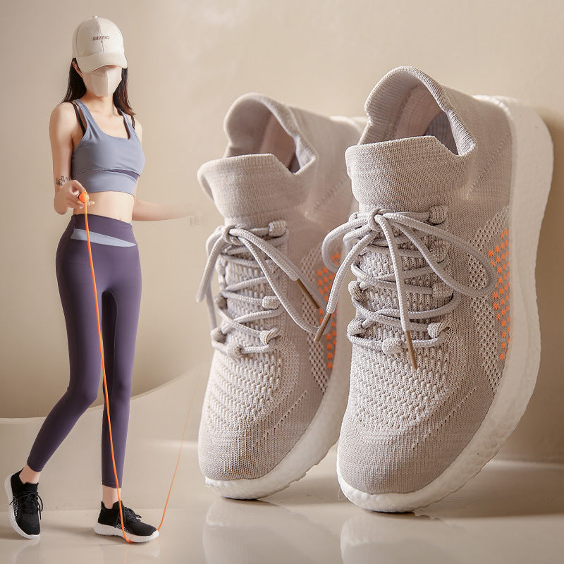 Breathable Fly knit Shoes Platform Running