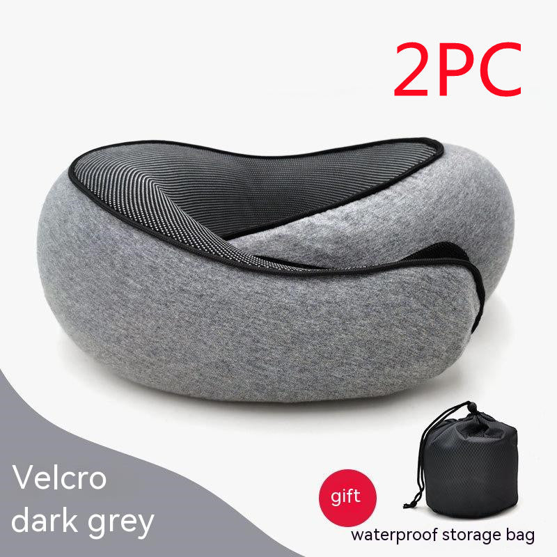 Travel Neck Pillow Non-Deformed Airplane Pillow Travel Neck Cushion Durable U-Shaped Travel Memory Cotton Nap Neck Pillow