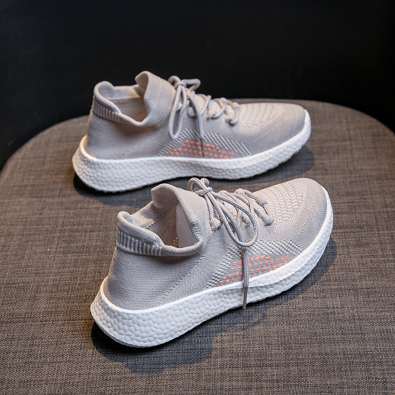 Breathable Fly knit Shoes Platform Running