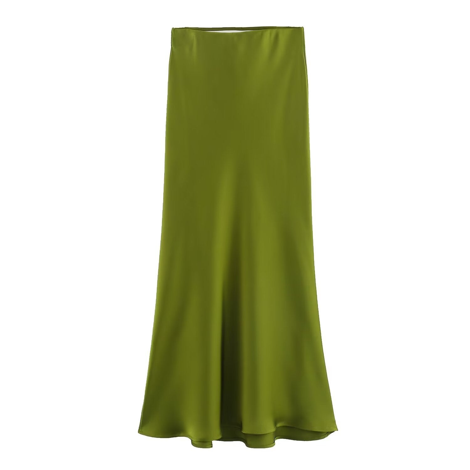 Foreign Trade Wholesale Women's French Fashion Silk Satin Texture High Waist Skirt