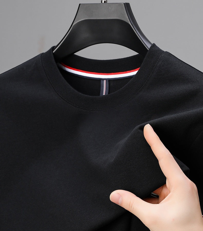 Round Neck Short Sleeve Men's T-shirt Casual Mercerized Cotton Bottoming Shirt