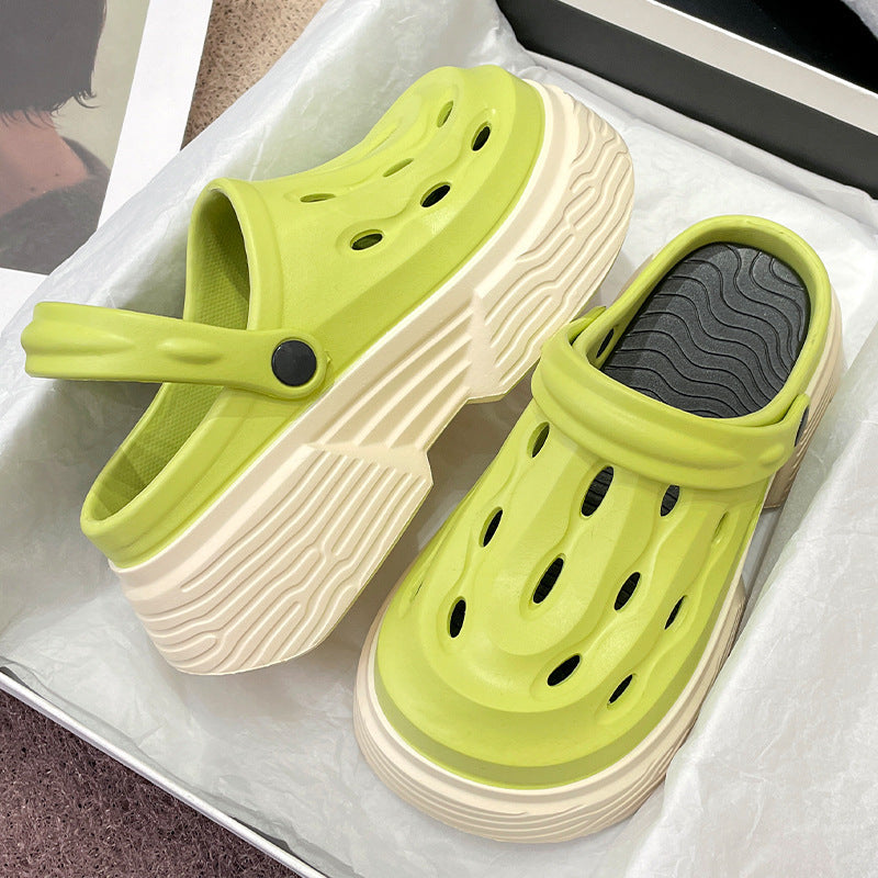 Women's Hole Shoes Summer Wear New Super Thick Bottom Women