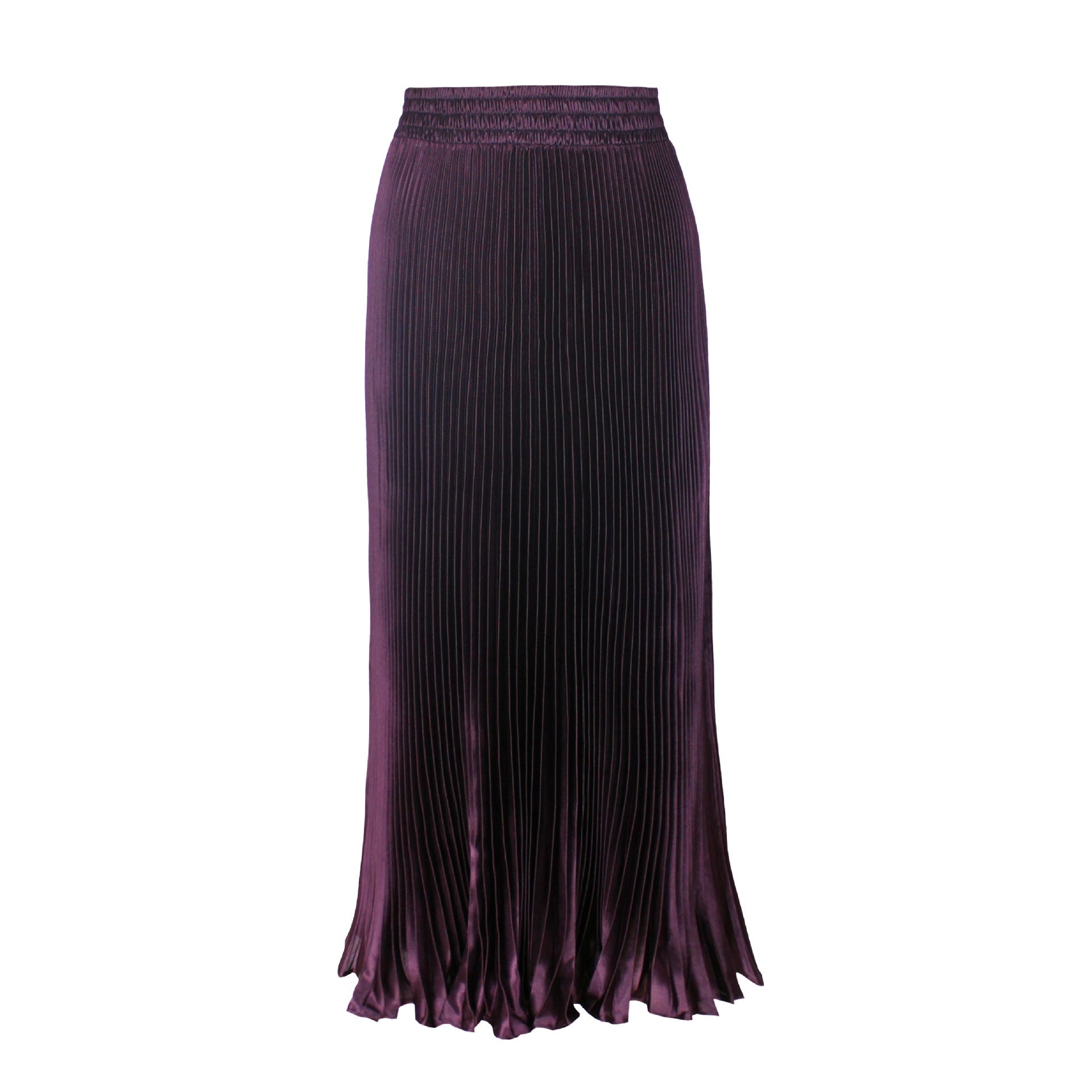 Satin Metallic Organ Pleated Skirt