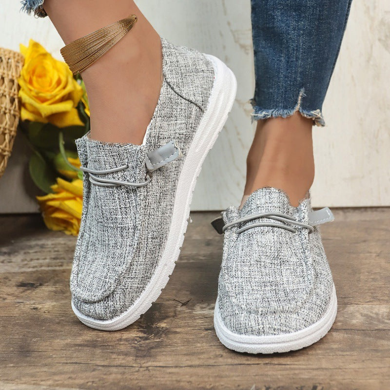 Women's Flat Bottomed Solid Color Casual Single Shoes