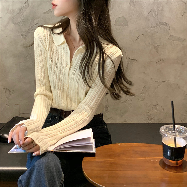 Women's knitted cardigan top