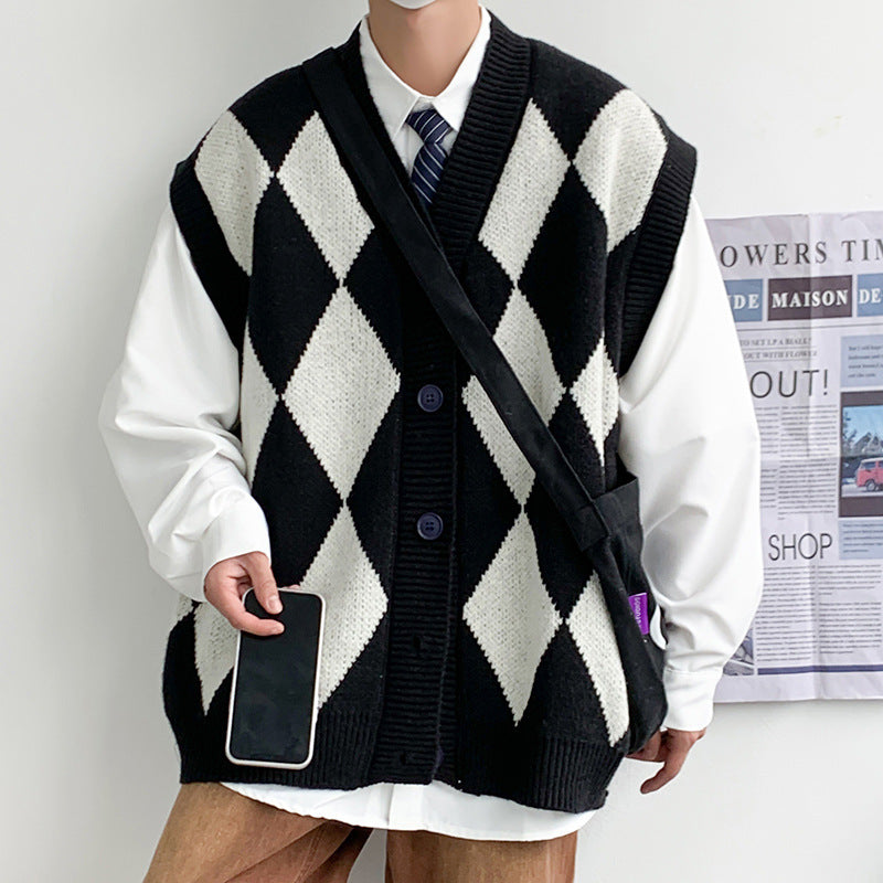 Men's V-neck Sweater Woolen Vest