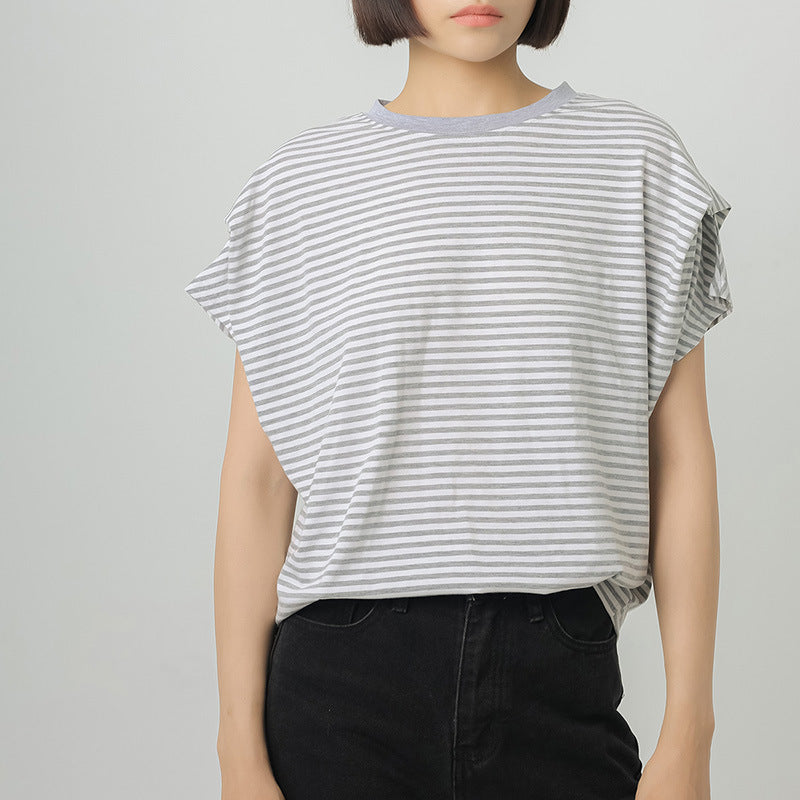 Summer Stripes T-shirt Women's Cotton Loose