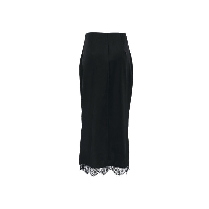 Elegant French Lace Stitching Skirt