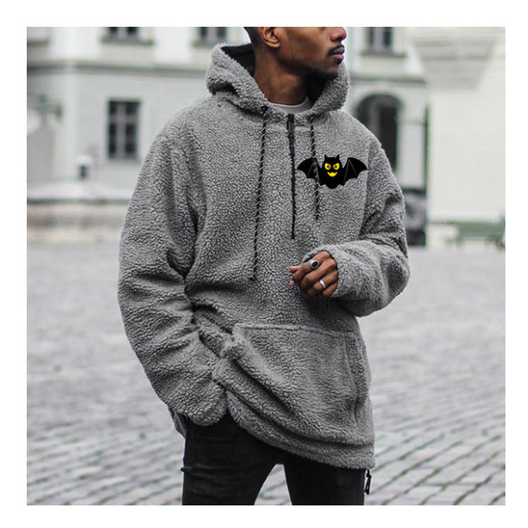 Bat Hoodie Loose Pullover Grey Sweatshirt