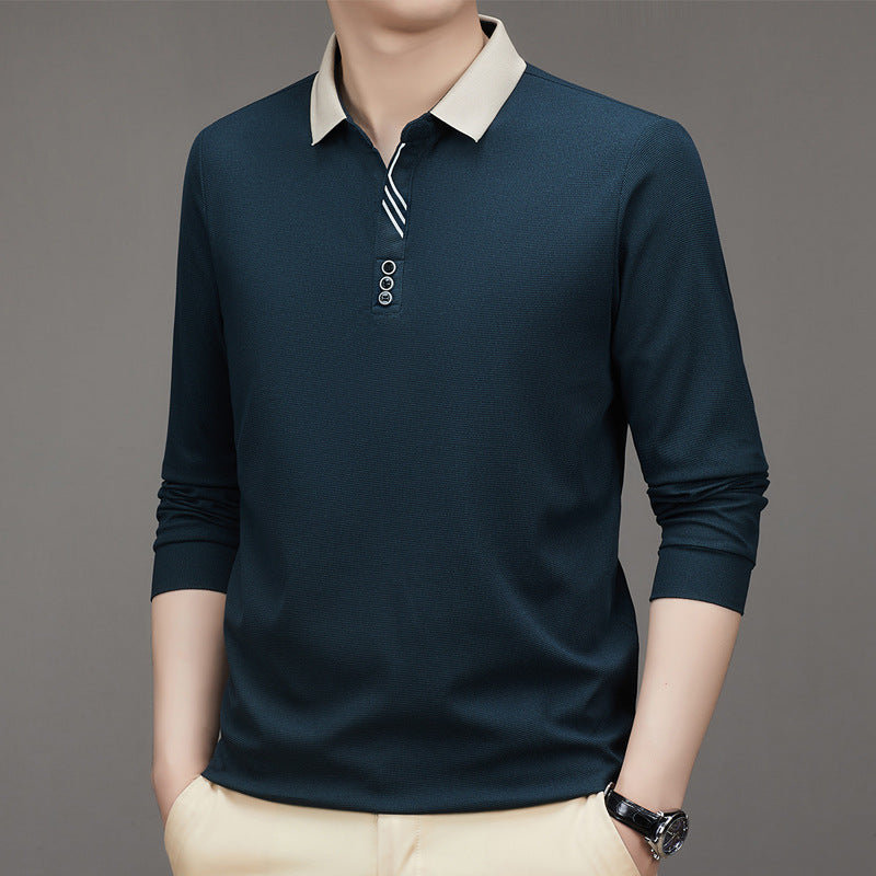 Men's New Polo Collar Casual Base Long Sleeve