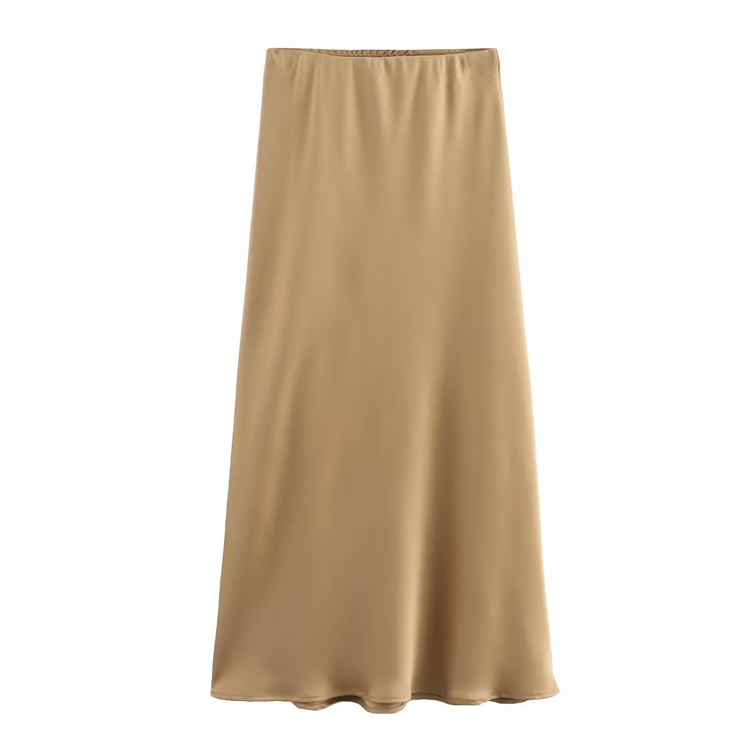 Foreign Trade Wholesale Women's French Fashion Silk Satin Texture High Waist Skirt