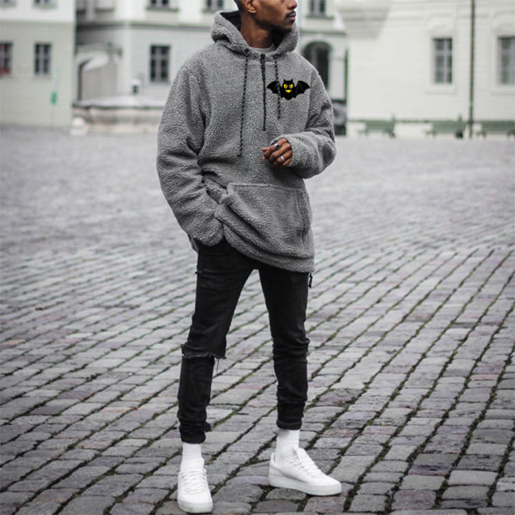 Bat Hoodie Loose Pullover Grey Sweatshirt