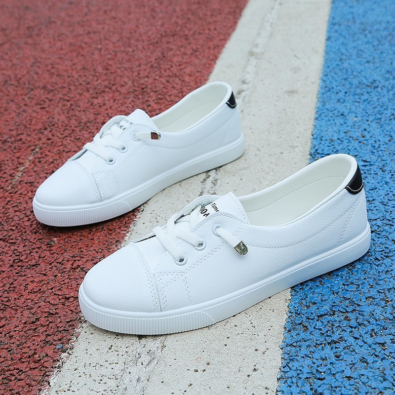 Fashion White Shoes Women's Casual Low-cut Flat Shoes