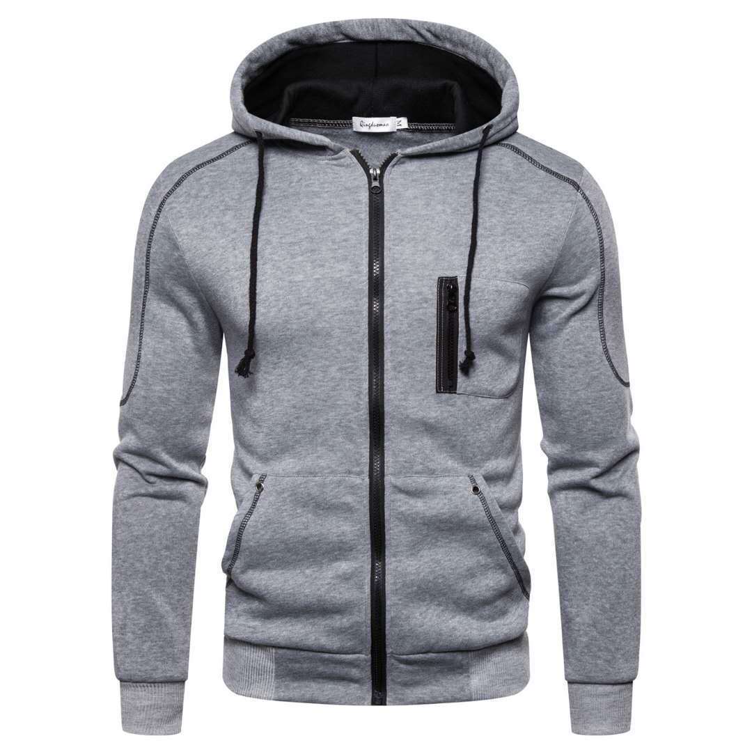 Men's casual long sleeve zipper sweater