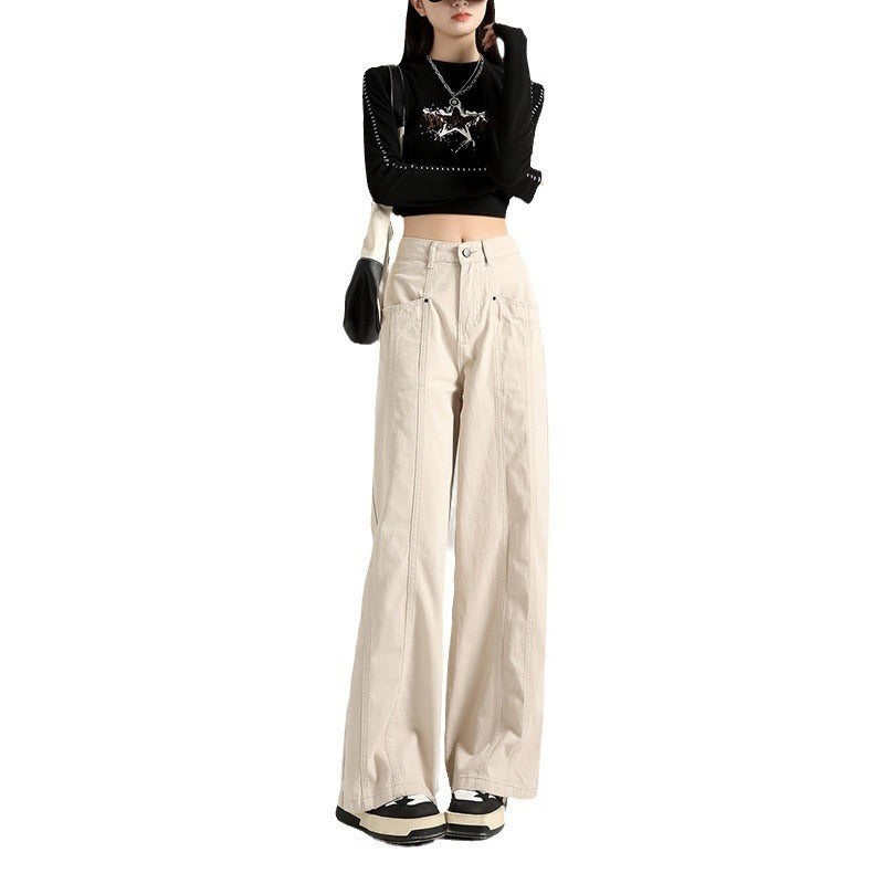 Personalized Street Style Loose Denim Trousers