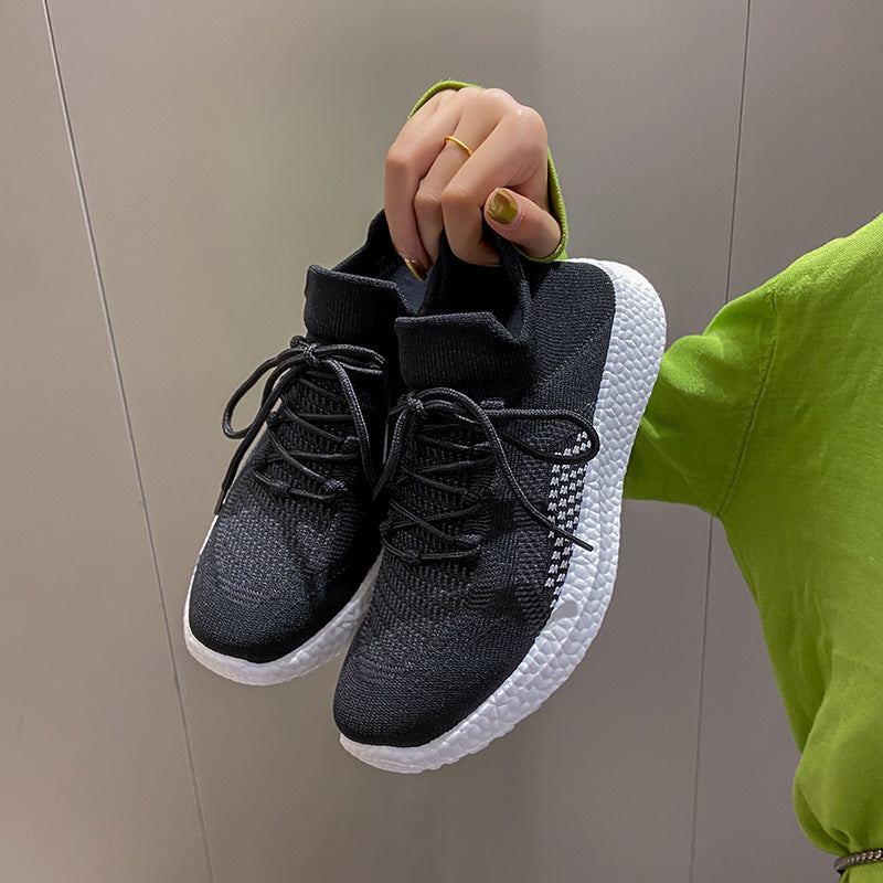 Breathable Fly knit Shoes Platform Running