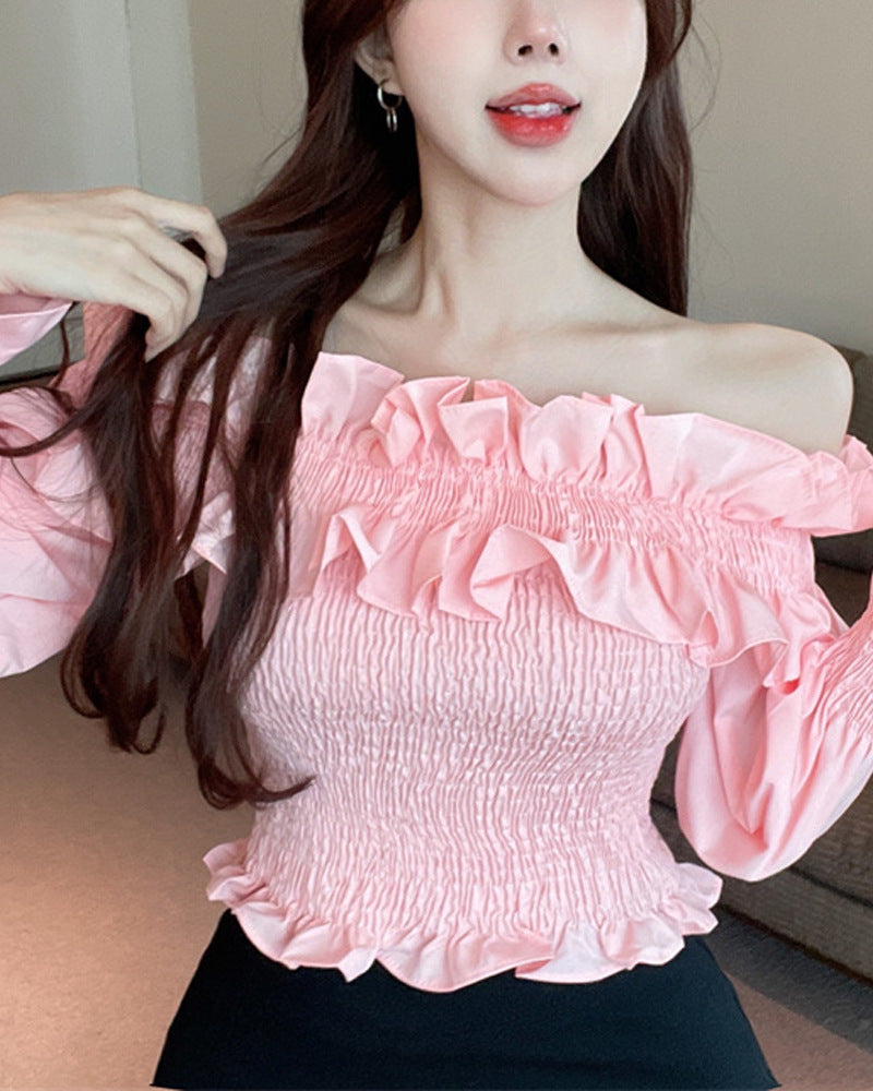 Women's Ruffled Off-shoulder Top