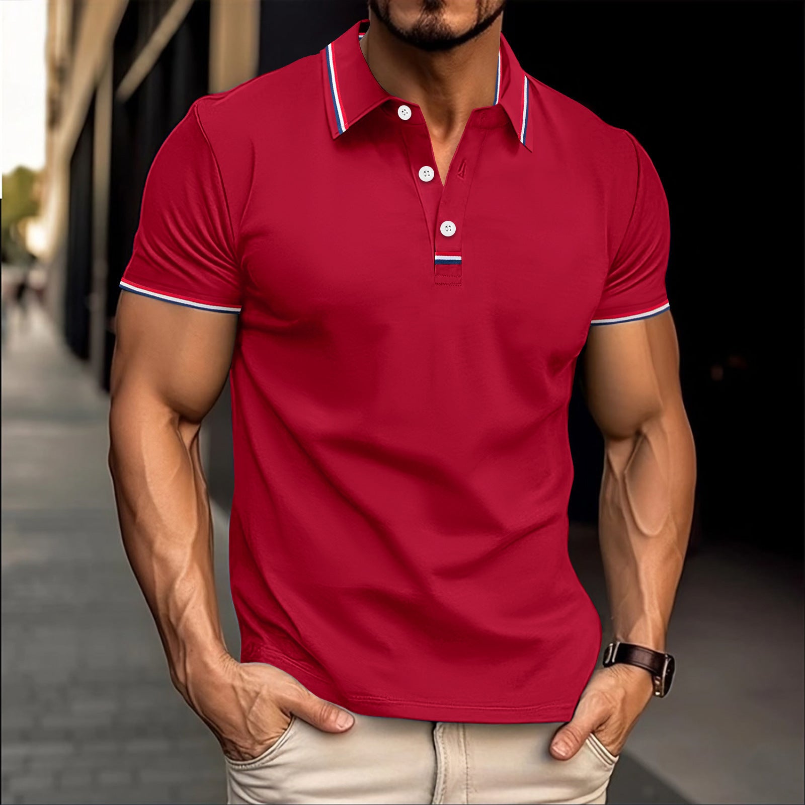 Pull Button Versatile T-shirt