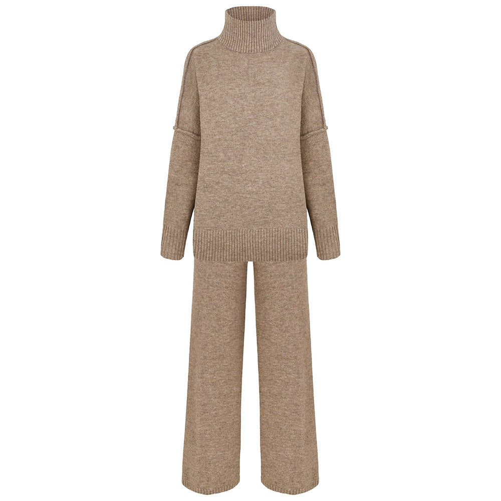 Loose Casual Lazy Thickened Knitting Trousers Suit