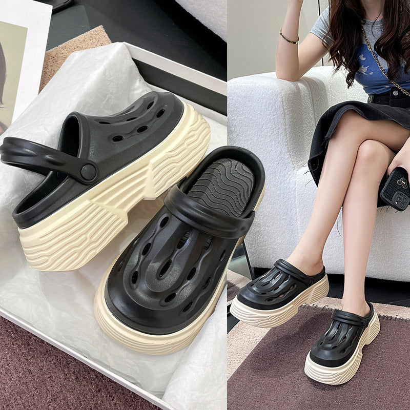 Women's Hole Shoes Summer Wear New Super Thick Bottom Women