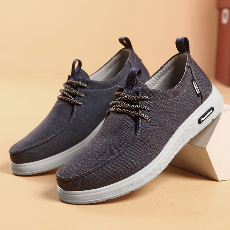 Men's Cloth Shoes Versatile Soft Bottom Lace Up Leisure Sports