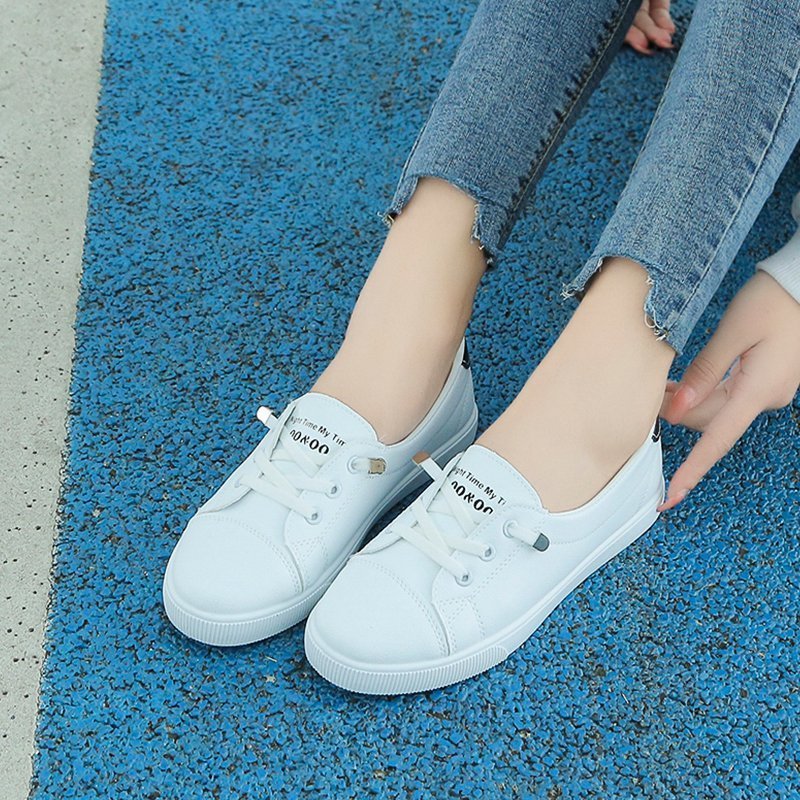 Fashion White Shoes Women's Casual Low-cut Flat Shoes