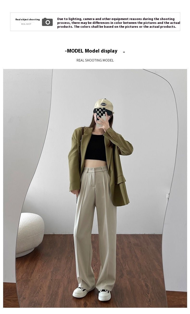 High-grade Loose Wide Leg High Waist Casual Straight-leg Suit Pants