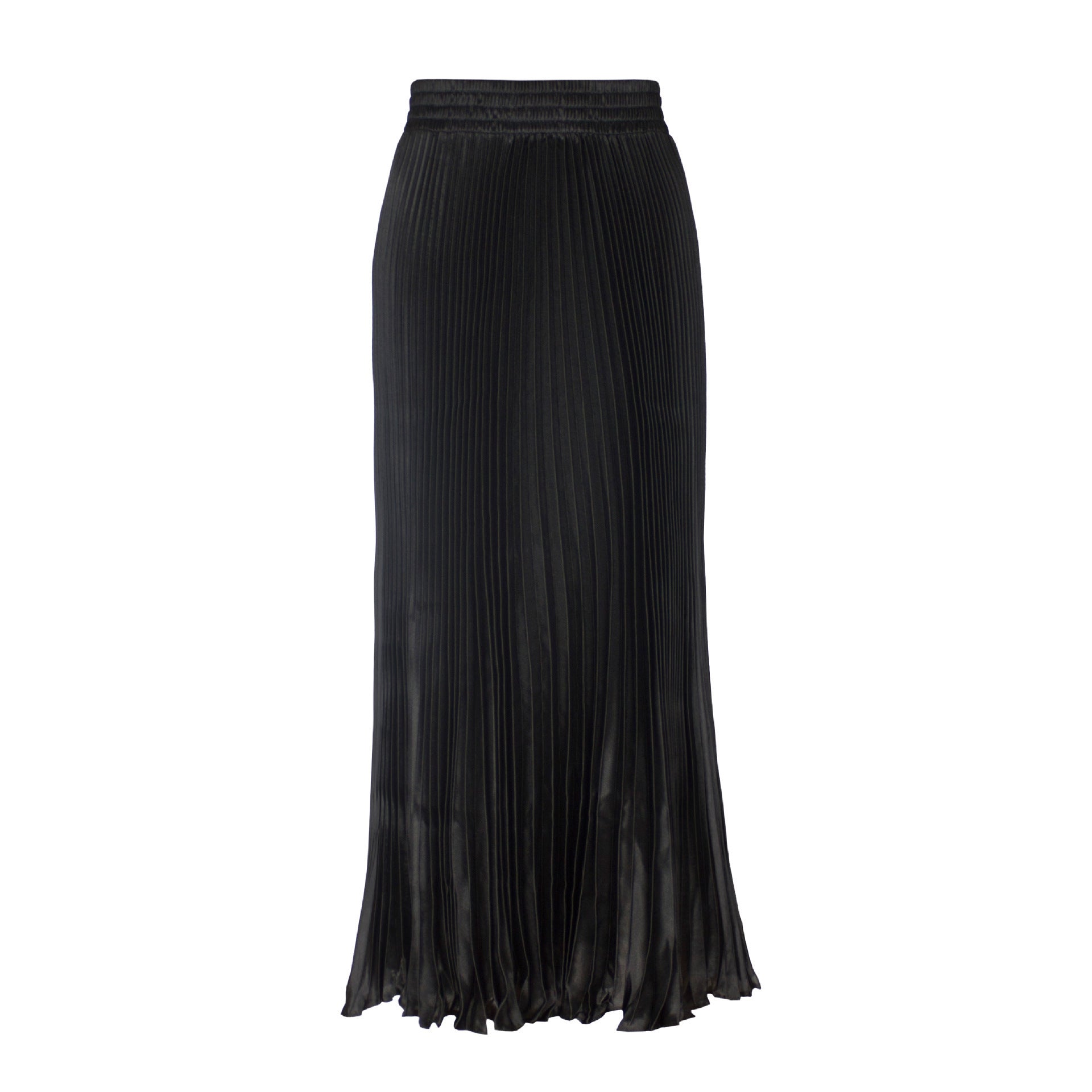 Satin Metallic Organ Pleated Skirt