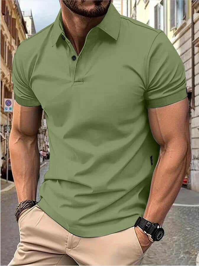 Men's New Summer Solid Color Slim Short-sleeved Tops