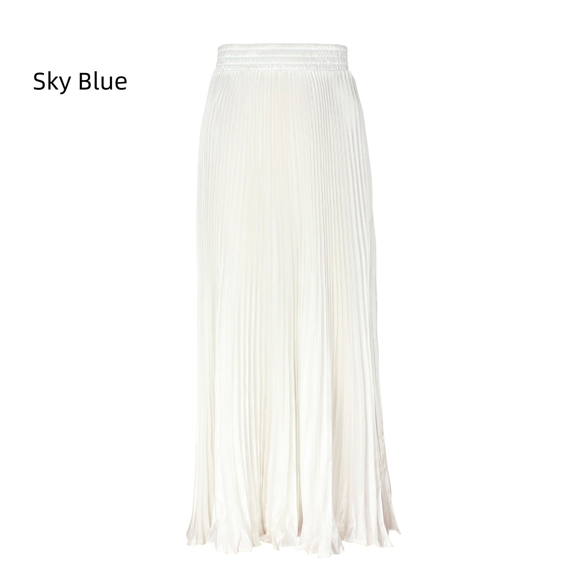 Satin Metallic Organ Pleated Skirt